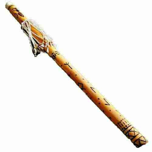 Bamboo Shaman Rainstick Rattle, Handmade with Norse Loki Runes