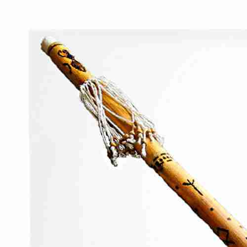 Bamboo Shaman Rainstick Rattle, Handmade with Norse Loki Runes