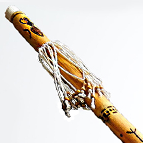 Bamboo Shaman Rainstick Rattle, Handmade with Norse Loki Runes