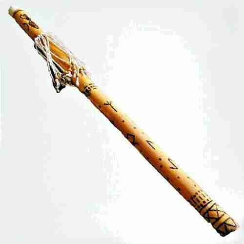 Bamboo Shaman Rainstick Rattle, Handmade with Norse Loki Runes